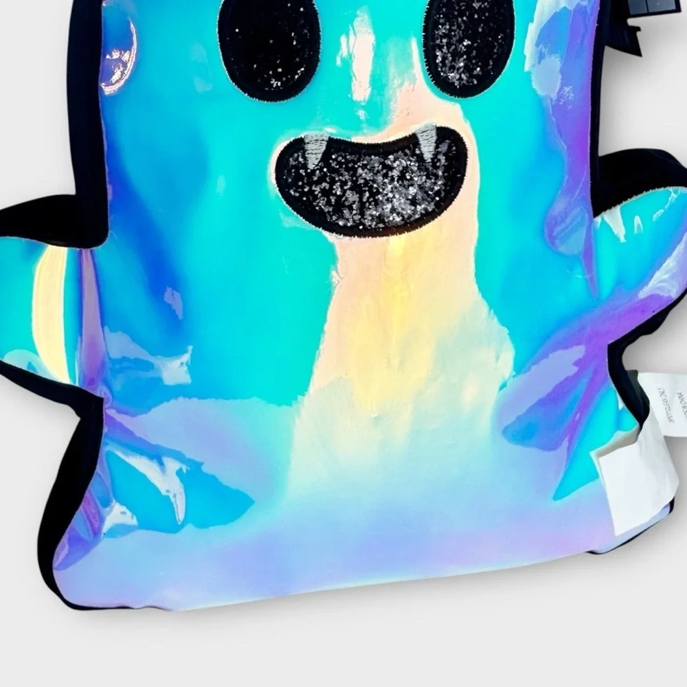 ENVOGUE Vampire Ghost Throw Pillow Iridescent Glitter Halloween Décor 16 x 15